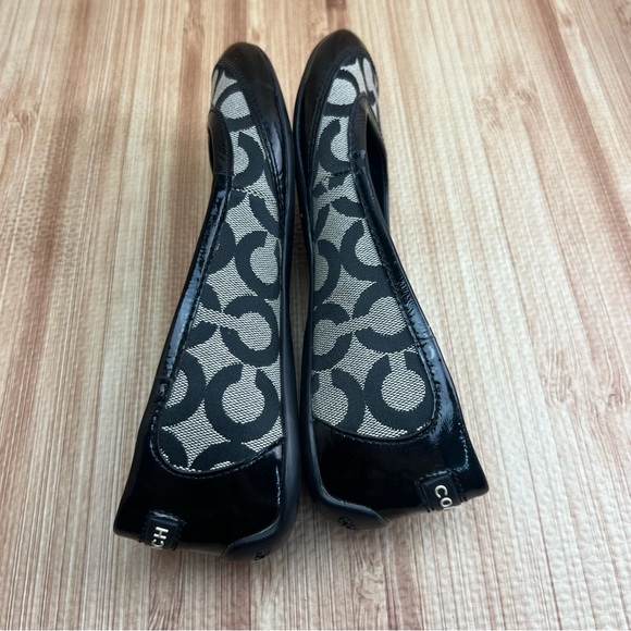COACH Ballet Flats Black gray True Logo Slip On Shoes Womens 6B - Picture 6 of 8